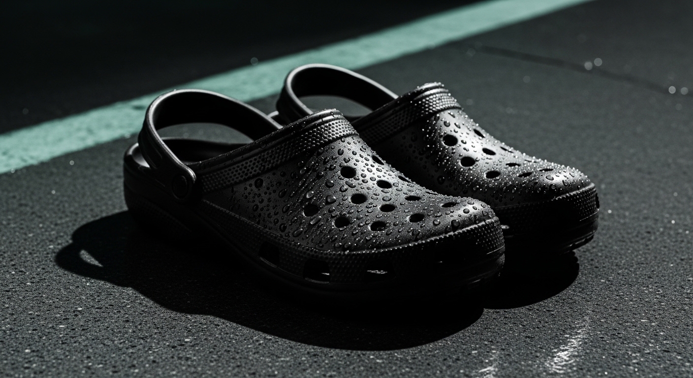 Black crocs streetwear pair